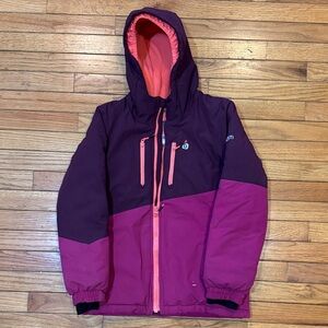 Kids' Two-Tone Purple and Pink Puffer Jacket